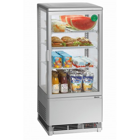 Bartscher Mini-koelvitrine 78L, zilver