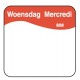 Vol. oplosbare sticker woensdag 25 mm 500/rol (per 1 stuks)