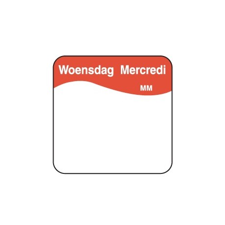 Vol. oplosbare sticker woensdag 25 mm 500/rol (1 stuks)