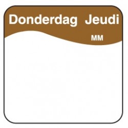Vol. oplosbare sticker donderdag 25 mm 500/rol (1 stuks)