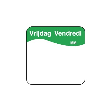 Vol. oplosbare sticker vrijdag 25 mm 500/rol (1 stuks)