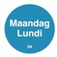 Permanente sticker maandag 19 mm 1000/rol (1 stuks)