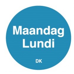 Permanente sticker maandag 19 mm 1000/rol (1 stuks)