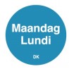 Permanente sticker maandag 19 mm 1000/rol (per 1 stuks)