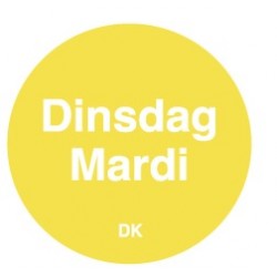 Permanente sticker dinsdag 19 mm 1000/rol (1 stuks)