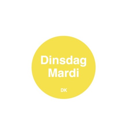 Permanente sticker dinsdag 19 mm 1000/rol (1 stuks)