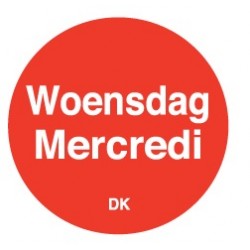 Permanente sticker woensdag 19 mm 1000/rol (1 stuks)