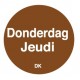 Permanente sticker donderdag 19 mm 1000/rol (1 stuks)