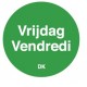 Permanente sticker vrijdag 19 mm 1000/rol (1 stuks)