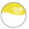 Perm. sticker m/schrijfvlak dinsdag 19 mm 1000/rol (per 1 stuks)