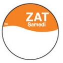 Perm. sticker m/schrijfvl. zaterdag 19 mm 1000/rol (per 1 stuks)