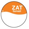 Perm. sticker m/schrijfvl. zaterdag 19 mm 1000/rol (per 1 stuks)