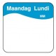 Eenv. verwijderbare sticker maandag 25 mm 1000/rol (1 stuks)