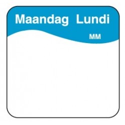 Eenv. verwijderbare sticker maandag 25 mm 1000/rol (1 stuks)