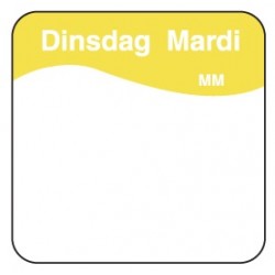 Eenv. verwijderbare sticker dinsdag 25 mm 1000/rol (1 stuks)