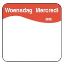 Makk. verwijderb. sticker woensdag 25 mm 1000/rol (per 1 stuks)
