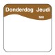 Eenv. verwijderb. sticker donderdag 25 mm 1000/rol (1 stuks)