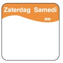 Eenv. verwijderb. sticker zaterdag 25 mm 1000/rol (1 stuks)