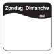 Eenv. verwijderbare sticker zondag 25 mm 1000/rol (1 stuks)
