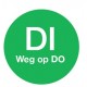 Afwasb. sticker 'di weg op do' 19 mm 500/rol (per 1 stuks)