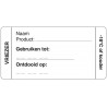 Afwasbare sticker vriezer 250/rol (per 1 stuks)
