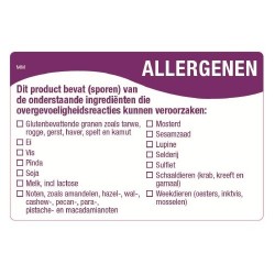 Multi allergenensticker eenv. verwijderb. 500/rol (1 stuks)