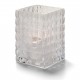 Vierkante glashouder trans. Mat 6,5 x 9,5 cm (12 stuks)