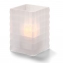 Vierkante glashouder mat 6,5 x 9,5 cm (per 12 stuk)