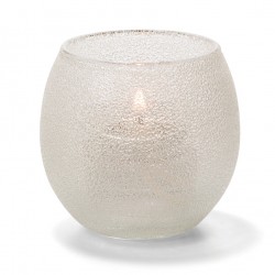 Theelicht luchtbel glas transparant 6,7 x 6 cm (12 stuks)