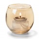 Theelicht luchtbel glas goud 6,7 x 6 cm (12 stuks)