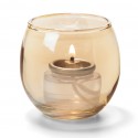Theelicht luchtbel glas goud 6,7 x 6 cm (per 12 stuk)