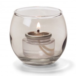 Theelicht luchtbel glas trans. zwart 6,7 x 6 cm (12 stuks)