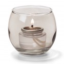 Theelicht luchtbel glas trans. zwart 6,7 x 6 cm (per 12 stuk)