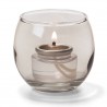 Theelicht luchtbel glas trans. zwart 6,7 x 6 cm (per 12 stuk)