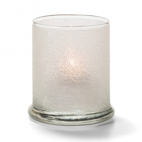 Cilinder glas breed onderstel transp. 7,6 x 9 cm (12 stuks)
