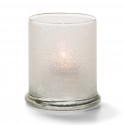 Cilinder glas breed onderstel transp. 7,6 x 9 cm (per 12 stuk)