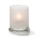 Cilinder glas breed onderstel wit 7,6 x 9 cm (12 stuks)
