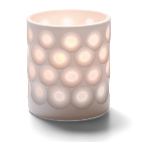 Witporseleinen lamphouder stippen 7 x 8,5 cm (12 stuks)