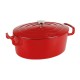 Emaille gietijzeren cocotte ovaal rood 6,5L. (1 stuks)