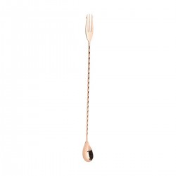 Cocktail lepel met vork koper 32 cm (1 stuks)