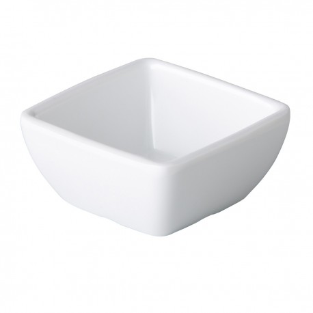 Gebogen vierkant bakje wit 6,3 x 6,3 x 3 cm (24 stuks)