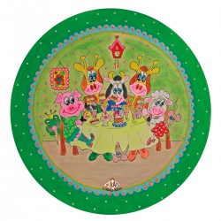 Kinderbord met rand 'friethuis' groen 26,7 cm (6 stuks)