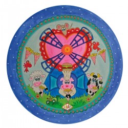Kinderbord met rand 'frietmolen' blauw 26,7 cm (6 stuks)