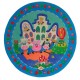 Kinderbord coupe 'Hollands huis' blauw 26,7 cm (6 stuks)