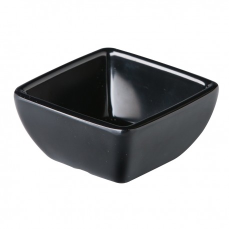 Gebogen vierkant bakje zwart 6,3 x 6,3 x 3 cm (24 stuks)