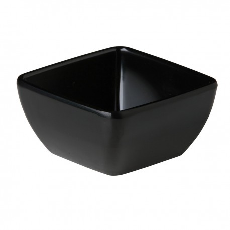 Gebogen vierkant bakje zwart 8,9 x 8,9 x 4,5 cm (24 stuks)