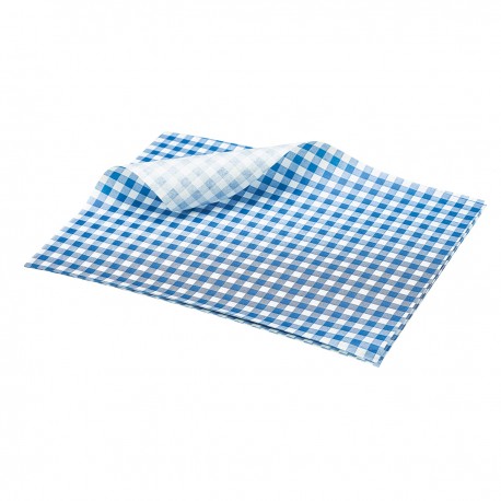 Vetvrij papier blauw geblokt 25 x 20 cm 1000st (1 stuks)