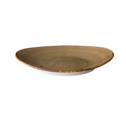 Ovaal bord reactive sand 17,1 x 14,8 cm (6 stuks)