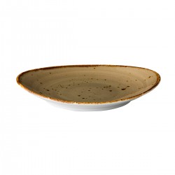 Ovaal bord reactive sand 21,5 x 19 cm (6 stuks)