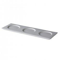 Amuse- & transportbord met 3 spiegels 34 x 11,5 cm (12 stuks)
